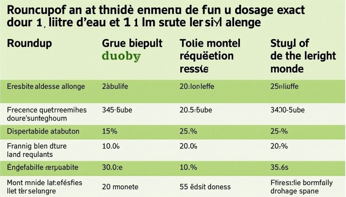 Roundup : Guide complet pour un dosage exact dans 1 litre d’eau et astuces d’utilisation Roundup : Guide complet pour un dosage exact dans 1 litre d’eau et astuces d’utilisation